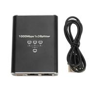 Gigabit Ethernet Splitter, 2-en-1 1000 Mbps RJ45 LAN SPIRTER USB Propulsé pour Cat5 5e 6 7 8, Conception Compacte pour Le Partage du Bureau à Domicile