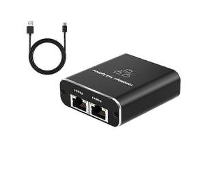 Gigabit Ethernet Splitter Network Adapter for 2 PCs and Laptops 1 in 2 Out RJ45 Splitter with 1000Mbps Speed Hwy