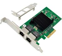 Gigabit PCIe X4 Dual Port 1000m PCI Express Ethernet Network Card with Intel 82576 Dual LAN Ports NIC Card for Support PXE SR-IOV for Windows/Windows Server/Linux/Freebsd/DOS with Profile