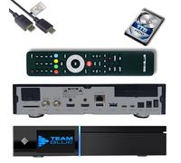 GigaBlue UHD Quad 4K Pro 2X FBC DVB-S2 Twin Sat Receiver avec Dual Core CPU, E2 Linux OS, 4GB RAM, 8GB eMMC, Bluetooth 5.4, H.265, 1200Mbit WLAN, 3X USB 3.0, HTS e-com câble HDMI + 1 TB HDD