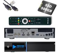 GigaBlue UHD Quad 4K Pro 2X FBC DVB-S2 Twin Sat Receiver avec Dual Core CPU, E2 Linux OS, 4GB RAM, 8GB eMMC, Bluetooth 5.4, H.265, 1200Mbit WLAN, 3X USB 3.0, HTS e-com câble HDMI + 500 GB SSD