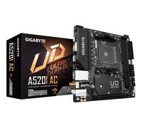 GIGABYTE A520I AC Carte Mère - Prend en charge les processeurs AMD Ryzen 5000 Series AM4, 6 phases VRM numériques, jusqu'à 5300MHz DDR4 (OC), 1xPCIe 3.0 M.2, WIFI, GbE LAN, USB 3.2 Gen1