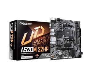 GIGABYTE A520M S2HP Carte Mère | AMD Ryzen série 5000 AM4, VRM numérique hybride 4+2 phases, DDR4 jusqu'à 3200MHz (OC), M.2 PCIe 3.0 x4, LAN GbE,USB 3.2 Gen 1