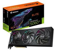 Gigabyte AORUS GeForce RTX 5060 Ti Elite 16G Carte Graphique - 16 Go GDDR7, 128 Bits, PCI-E 5.0, 2722 MHz Fréquence du processeur, 3 x DisplayPort, 1 x HDMI, GV-N506TAORUS E-16GD