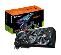 GIGABYTE AORUS GeForce RTX 5080 MASTER 16G Carte Graphique - 16GB GDDR7, 256 bits, PCI-E 5.0, 2805MHz Core Clock, 3 x DisplayPort, 1 x HDMI, GV-N5080AORUS M-16GD