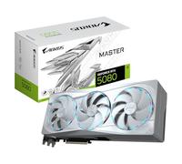 GIGABYTE AORUS GeForce RTX 5080 MASTER ICE 16G Carte Graphique - 16 Go GDDR7, 256 bits, PCI-E 5.0, 2805MHz Core Clock, 3 x DP 2.1a, 1 x HDMI 2.1b, NVIDIA DLSS 4, GV-N5080AORUSM ICE-16GD