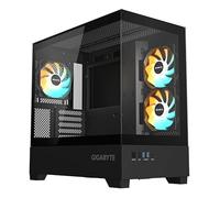 Gigabyte C201 PANORAMIC - Mid tower - micro ATX - panneau latéral fenêtré (verre trempé) - pas d'alimentation - noir - USB/Audio Noir