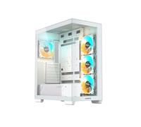GIGABYTE C500 Panoramic Stealth Midi Tower Blanc - Acier/Verre Trempé, ATX/mATX/Mini-ITX, 2x3.5", 3x2.5", 3x120mm Latéral, 1x120mm Arrière
