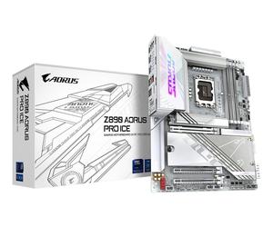 GIGABYTE Carte mère Z890 AORUS PRO ICE - Prend en charge les processeurs Intel Core Ultra (Série 2), VRM à 16+1+2 phases, jusqu'à 9500MHz DDR5 (OC), 1xPCIe 5.0 + 4xPCIe 4.0, Wi-Fi 7, LAN 5GbE, Thunder