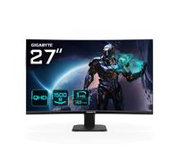 GIGABYTE GS27QC Moniteur de jeu incurvé 27" QHD - 2560 x 1440, 1500R, 165Hz, 1ms, 250 cd/m², FreeSync Premium, HDR Ready, HDMI 2.0, DisplayPort 1.4