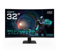 GIGABYTE GS32QCA 31,5 Moniteur Gaming Incurvé QHD - 2560 x 1440, 180Hz, 1ms, 250 cd/m², FreeSync, HDR Ready, HDMI 2.0, DisplayPort 1.4