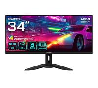 GIGABYTE M34WQ Moniteur de jeu 34" WQHD - 3440 x 1440, 144Hz, 1ms, 400 cd/m², FreeSync Premium, Display HDR400, HDMI 2.0, DisplayPort 1.4