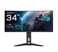 GIGABYTE Moniteur de jeu courbé OLED WQHD MO34WQC 34" - 3440 x 1440, 175Hz, 0.03ms, KVM, 250 cd/m², FreeSync Premium Pro, DisplayHDR True Black 400, HDMI 2.1, Displayport 1.4