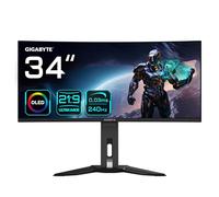 GIGABYTE Moniteur de jeu courbé OLED WQHD MO34WQC2 de 34" - 3440 x 1440, 240Hz, 0.03ms, KVM, 250 cd/m², FreeSync Premium Pro, DisplayHDR True Black 400, HDMI 2.1, Displayport 1.4