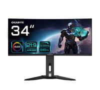 GIGABYTE Moniteur de jeu courbé OLED WQHD MO34WQC2 de 34" - 3440 x 1440, 240Hz, 0.03ms, KVM, 250 cd/m², FreeSync Premium Pro, DisplayHDR True Black 400, HDMI 2.1, Displayport 1.4
