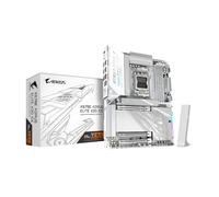 GIGABYTE X870E AORUS Elite X3D Ice Carte mère AMD AM5 LGA 1718 ATX, Prend en Charge Les processeurs AMD Ryzen 9000/8000/7000, DDR5, Power Phase 16+2+2, 4X M.2, PCIe 5.0, WiFi, 5 GbE, Plus de Garantie