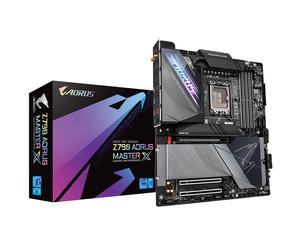 GIGABYTE Z790 AORUS MASTER X Carte Mère - Prend en charge les processeurs Intel de 13e génération, VRM 20+1+2 phases, jusqu'à 8266MHz DDR5 (OC), 1x PCIe 5.0 + 4x PCIe 4.0 M2, LAN 10GbE, Wi-Fi 7, USB 3