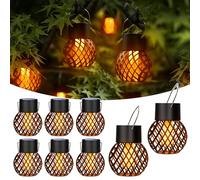 GIGALUMI Lampes solaires de jardin extérieur, lot de 8 lampes solaires à flamme vacillante, étanches pour jardin, cour, clôture, arbre