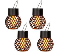 GIGALUMI Lot de 4 lampes solaires à suspendre pour jardin, cour, clôture, décoration d'arbre
