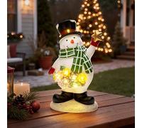 GIGALUMI Statue de bonhomme de neige - Ornements de jardin d'extérieur avec lampes solaires - Étanche - Décoration de jardin pour terrasse, cour, unique pour maman, femme
