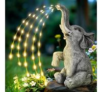 GIGALUMI Statue d'éléphant améliorée - Décoration de Jardin - Figurine d'éléphant à énergie Solaire - Cadeau pour Maman, Cadeau d'anniversaire pour Femme, décoration d'éléphant pour terrasse (27 cm)