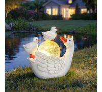 GIGALUMI Statue d'oie comme décoration de jardin, cadeaux pour femmes, cadeaux pour mères, décorations de jardin pour la terrasse
