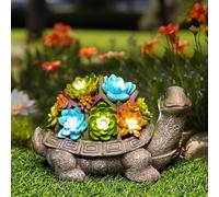 GIGALUMI Statues solaires de Jardin en Forme de Tortue pour l'extérieur, décoration de Cour, décoration de Jardin, Cadeau d'anniversaire Unique pour Maman, Femme pour la fête des mères