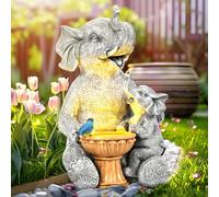 GIGALUMI Statues solaires de Jardin en Forme d'éléphant Aimant lumières pour extérieur, Cour, décoration de Jardin, Cadeaux Uniques de Pendaison de crémaillère pour Maman, Femme