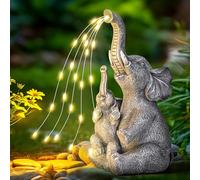 GIGALUMI Statues solaires de Jardin en Forme d'éléphant pour extérieur, Cour, décoration de Jardin, Cadeaux Uniques pour Maman, pour Femme, décoration d'éléphant pour terrasse
