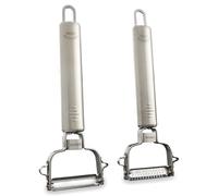 Gigant® Eplucheur Set 2 pièces - Éplucheur multi-légumes & éplucheur julienne en acier inoxydable - Éplucheur d'asperges, éplucheur de pommes de terre, mandoline pour salades & wok - passe au