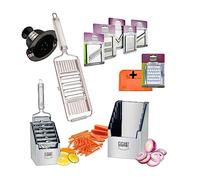 Gigant Trancheuse à légumes 4 voies avec boîte multiple et 6 inserts supplémentaires en acier inoxydable Mega Set