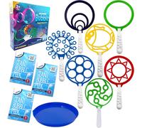 Gigante Bubble Sticks for Kids with Different Shapes for Giant Bubbles + Refill Pack for Summer Party Park Beach