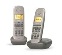 Gigaset A170 Duo - 2 téléphones DECT sans fil - écran avec rétro-éclairage - identification de l'appelant - 18 heures d'autonomie en conversation - répertoire avec 50 contacts, couleur taupe