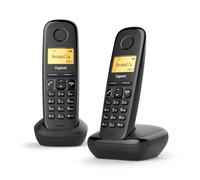 Gigaset Téléphone sans fil DECT A170 Duo - 2 combinés, écran rétroéclairé, ID appelant, noir