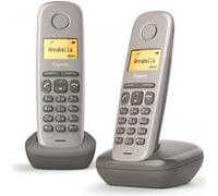 Gigaset A170 Duo - 2 téléphones DECT sans fil - écran avec rétro-éclairage - identification de l'appelant - 18 heures d'autonomie en conversation - répertoire avec 50 contacts, couleur taupe
