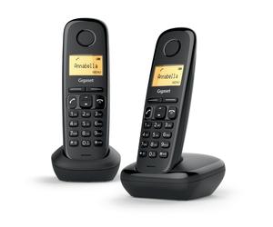 Gigaset A170DUOBLACK 2 X Téléphone sans Fils 1.5 " MEM.50NUM. Simil Cuir Plus