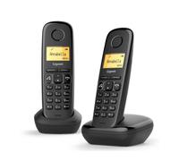 Gigaset Téléphone sans fil A270 Duo – ID d'appelant, Répertoire 80 noms, Mains libres, Noir