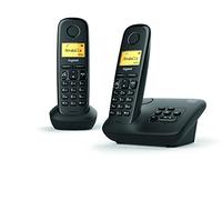 Gigaset A270A Duo - Téléphone DECT sans fil avec 2 combinés, répondeur et grand écran lumineux - Qualité audio brillante - 200 heures de veille - Grand répertoire téléphonique - Noir