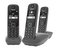 Gigaset A695 Trio, téléphone DECT, 3 combinés, Grand écran, Gris