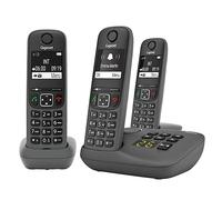 Gigaset A695A Trio - 3 téléphones DECT sans fil avec répondeur - écran à haut contraste - excellente qualité audio - profils sonores réglables - fonction mains libres - protection d'appels, gris