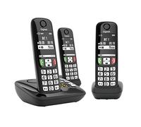 Gigaset A735A Trio - draadloze telefoon met antwoordapparaat - duidelijk scherm met goed contrast - echte allrounder voor thuis en kantoor -Zwart (-)