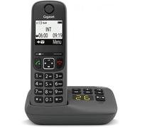 GIGASET AS490A Téléphone Sans Fil 2 Lignes Avec Répondeur Mémoire 100 Noms, Noir