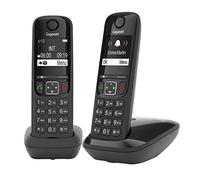 Gigaset AS690 Duo - 2 Schnurlose DECT-Telefone - kontrastreiches Display - Brillante Audioqualität - einstellbare Klangprofile - Freisprechfunktion - Anrufschutz, Schwarz
