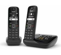 Gigaset AS690A Duo, Téléphone analogique/DECT, Casque sans fil, Haut-parleur, 100 entrées, Identification du nom et de l'appelant, Noir