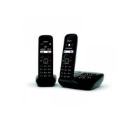 Gigaset AS690A Duo - Téléphone sans fil - système de répondeur avec ID d'appelant - ECO DECT\GAP - noir + combiné supplémentaire