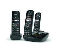 Gigaset AS690A Trio - Téléphone fixe sans fil avec répondeur - 3 combinés - Noir