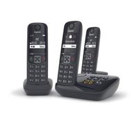 Gigaset AS690A Trio - Téléphone sans fil - système de répondeur avec ID d'appelant - ECO DECT\GAP - blanc + 2 combinés supplémentaires