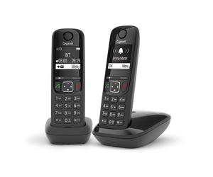 GIGASET AS690DUOBLACK 2 X CORDLESS DUO 2" VIVAVOCE 100 NUMÉROS NOIR