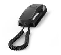 Gigaset Bureau 200 Téléphones filaires Gain de Place avec câble élastique 10 entrées de numérotation Rapide MFV ou sélecteur d'impulsion réglable Noir