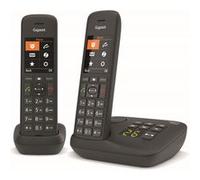 Gigaset C575A Duo - Téléphone fixe sans fil avec répondeur intégré jusqu'à 30 mn d'enregistrement, grand écran rétro-éclairé couleur, fonctions mains libres et blocage d'appels - 2 combinés - Noir [Version Française]